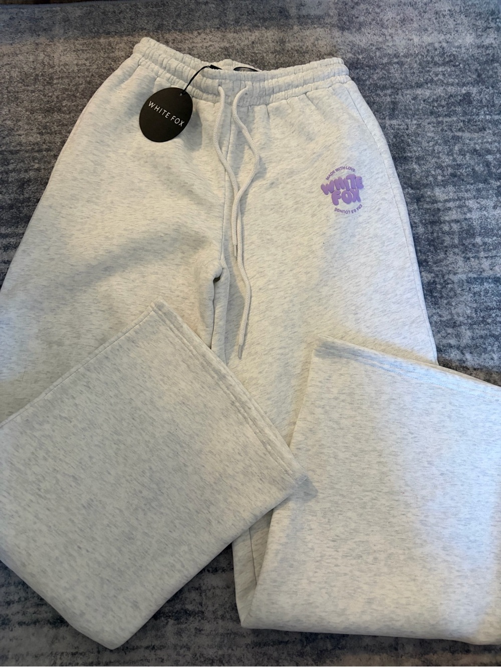 White fox Heather Gray Logo Sweatpants